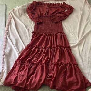 Fashion Nova Red Off-Shoulder Dress